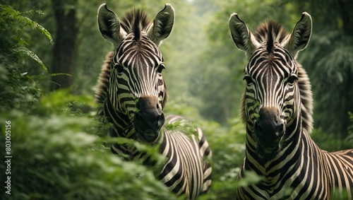 Enchanting Cinematic View of a Lush Green Kingdom with Majestic Zebras in 8K Resolution