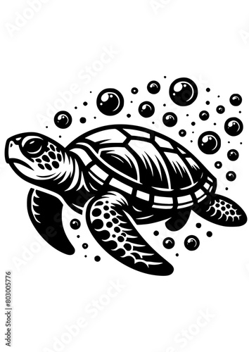 Sea Turtle SVG, Turtle SVG, Turtle PNG, Ocean Turtle, Turtle Silhouette, Bubbles SVG, Swimming turtle, Turtle Clipart, Turtle Cricut