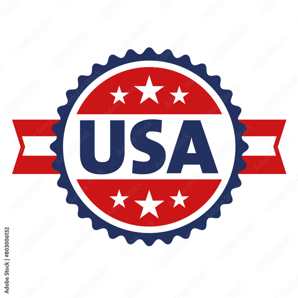 USA icon vector. Emblem of the United States of America badge USA icon vector. Emblem of the United States of America badge