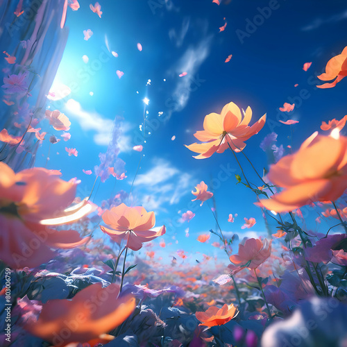 Celestial Bloom Flowers Ascending to the Skies © Muhammad Afzal