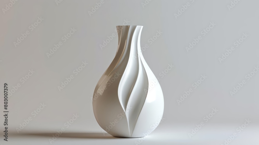 3D rendering of a white vase with a twist. 3D rendering of a white vase with a twist.
