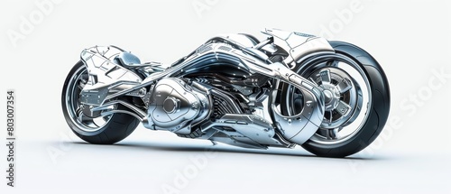 Design a futuristic motorcycle with a sleek and aerodynamic body