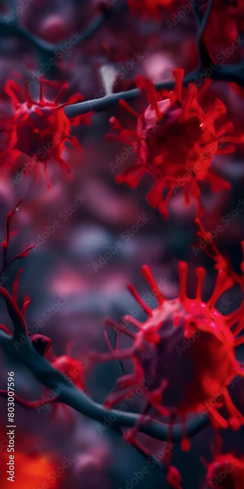 viruses, antibodies in the blood macro, close up.