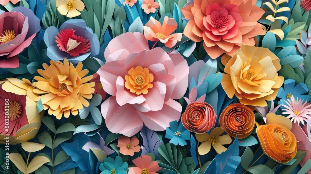 A beautiful and colorful paper flower background