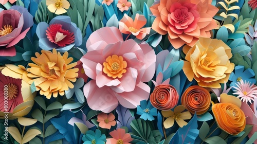 A beautiful and colorful paper flower background