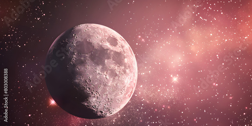 Full Moon Illustration.Pink Moon, planet, HD phone wallpaper