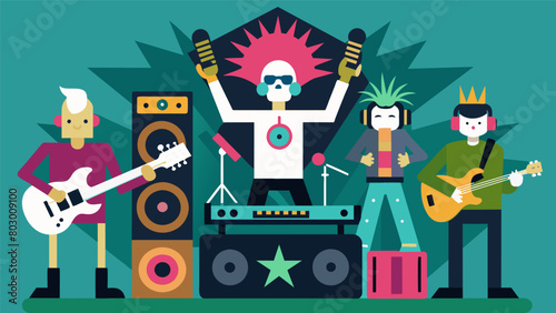 The showcase also featured a diverse range of genres from soulful RB to energetic punk rock. Vector illustration