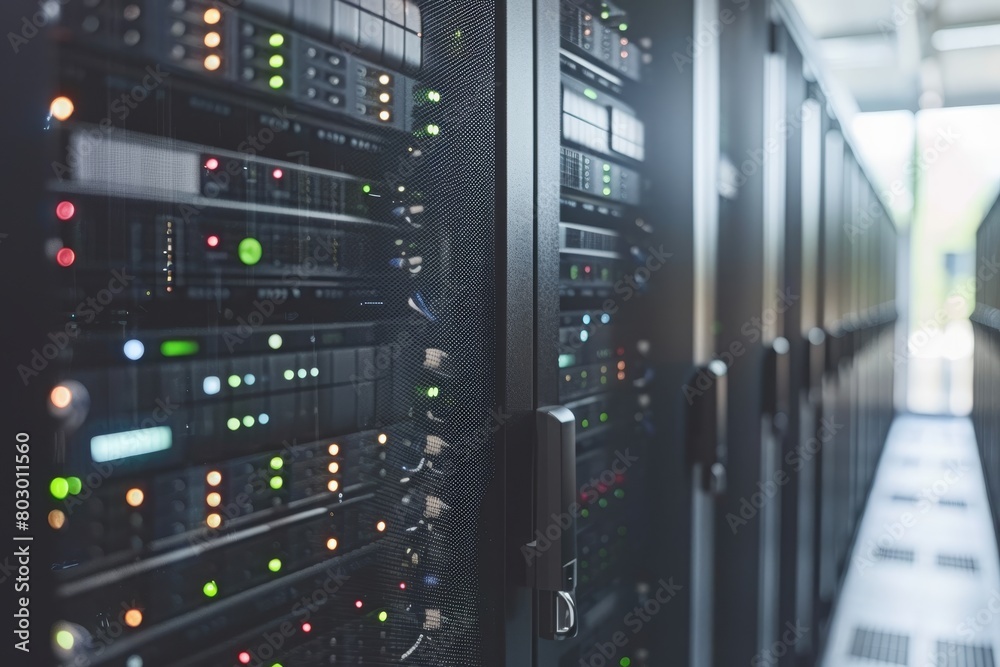 Data storage databases on computer servers for optimal information management concept Data storage databases on computer servers for optimal information management concept