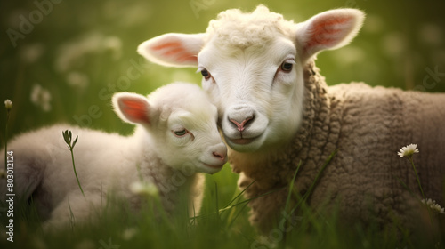sheep and lamb in love © qaiser
