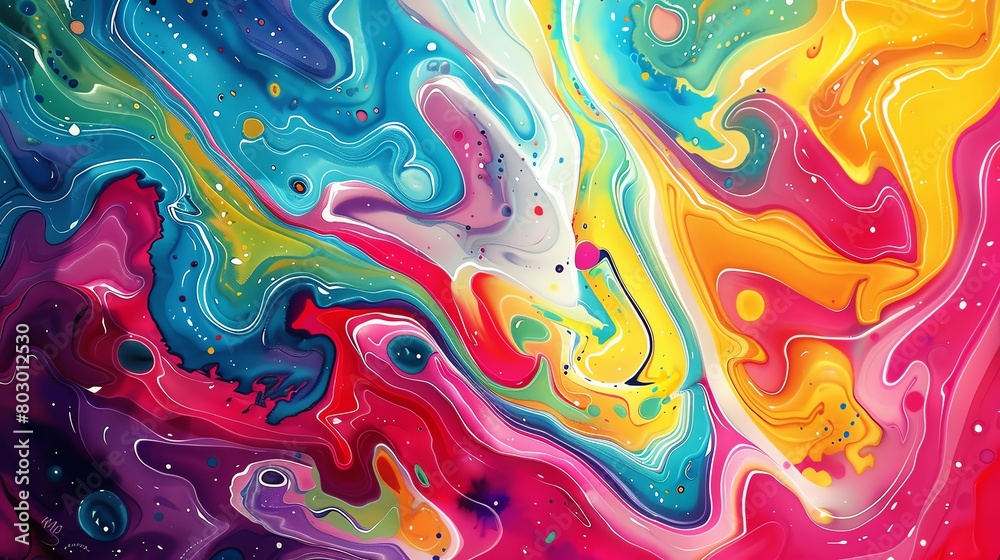 Paint a vibrant abstract background with swirling patterns of colorWater color,  hand drawing