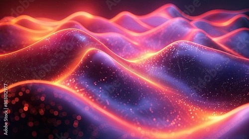 Dark abstract curve and wavy background with gradient and color  Glowing waves in a dark background