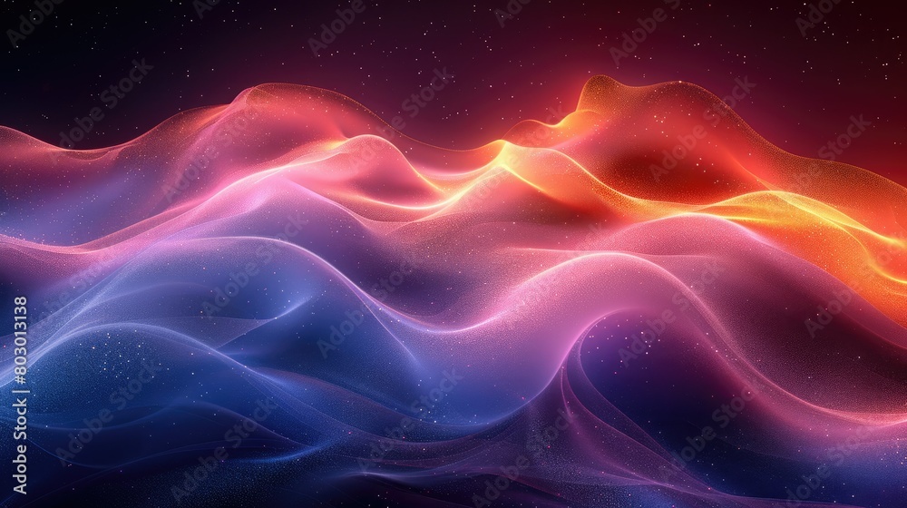 Dark abstract curve and wavy background with gradient and color, Glowing waves in a dark background Dark abstract curve and wavy background with gradient and color, Glowing waves in a dark background