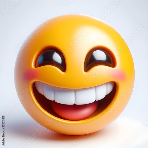 3d smiley face with smile, Generative AI