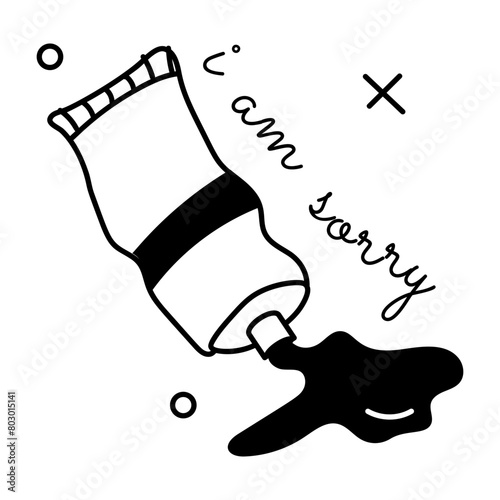 A customizable glyph sticker of paint spill 