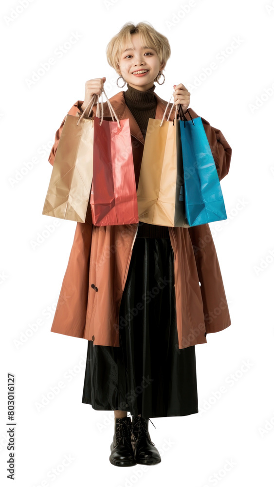 PNG Woman holding shopping bags clothing footwear apparel.