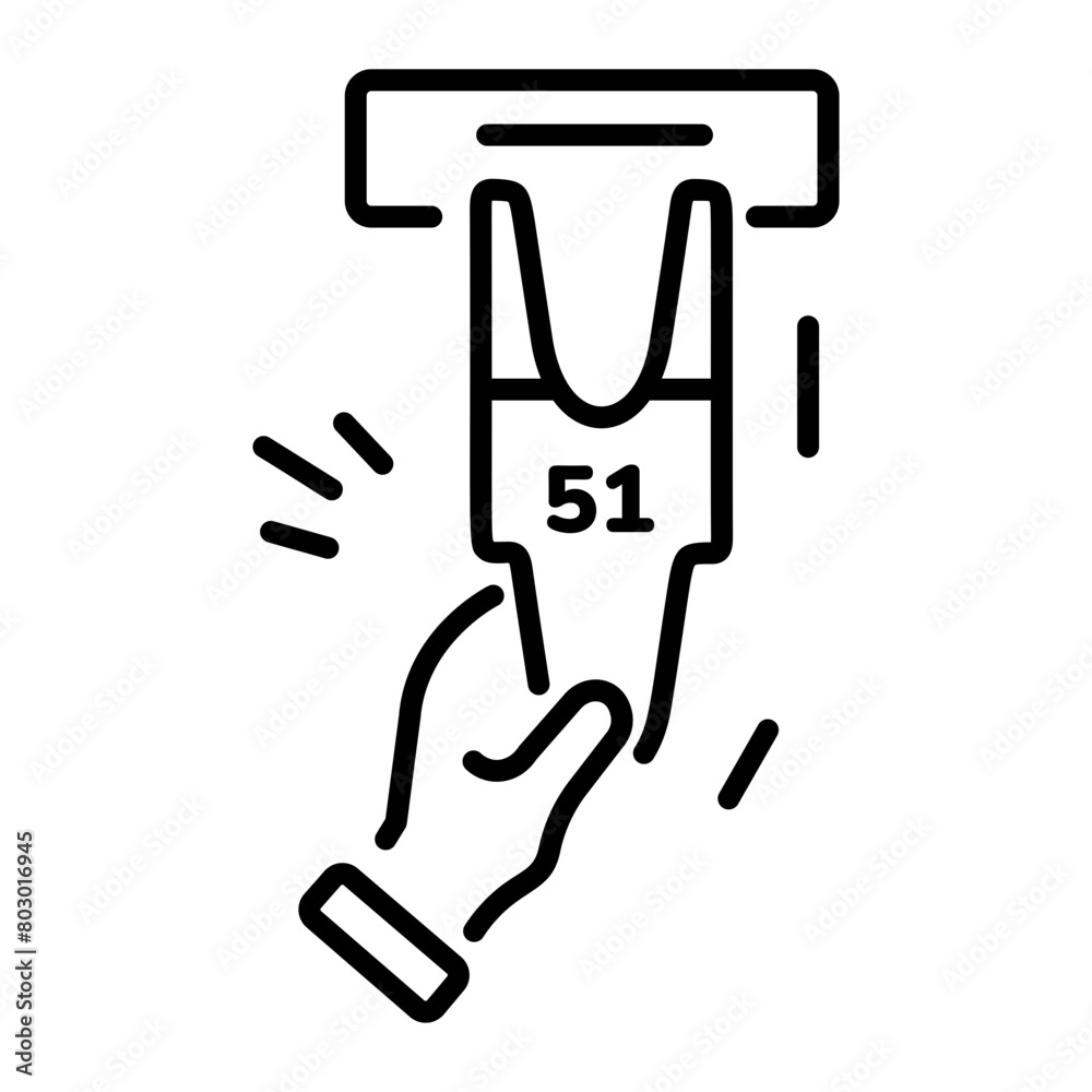 Grab this linear style icon of queue ticket Grab this linear style icon of queue ticket