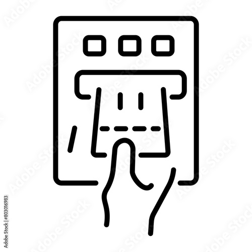 A well-designed linear icon of ticket machine 