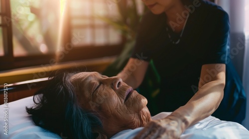 Caregiver Tending to Elderly Patient