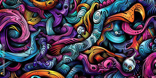 Abstract vibrant graffiti art with colorful swirls and patterns,Pattern Psychedelic Colors,Graffiti achtergrond graffiti kunst abstract graffiti.


 photo
