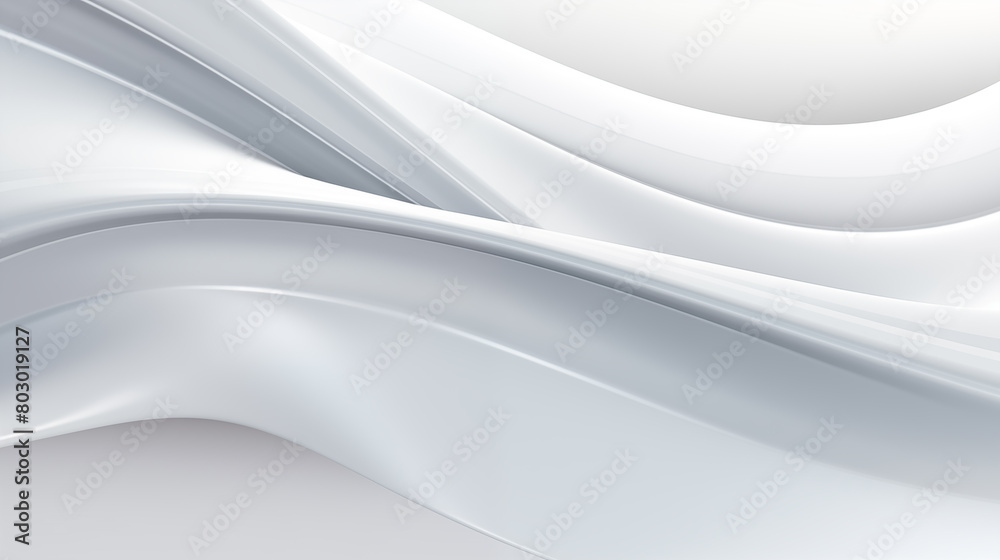 Abstract soft shiny white gray wavy line background graphic design. Elegant white gray modern architecture art. Blurred backdrop effect back