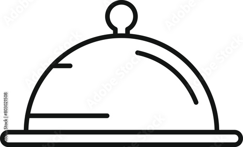 Order food tray icon outline vector. Dinner menu online. Gourmet cook