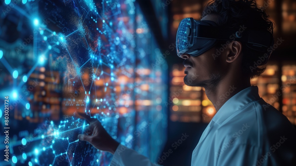 Virtual Reality Simulation: Scientists develop a virtual reality simulation powered by an electronic brain housed within a specially designed motherboard, creating immersive digital environments that Virtual Reality Simulation: Scientists develop a virtual reality simulation powered by an electronic brain housed within a specially designed motherboard, creating immersive digital environments that