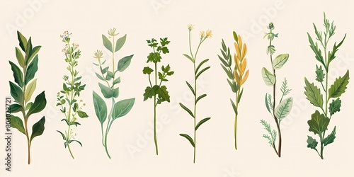 Alternative medicine with medicinal herbs background picture,  photo