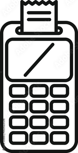 Pos terminal icon outline vector. Finance sale shopping. Money device