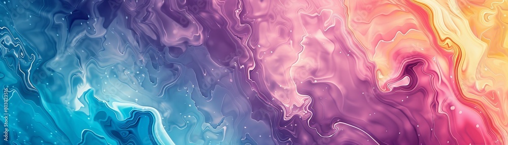 An abstract desktop wallpaper featuring a blend of neon teal, vivid violet, baby pink, and pale yellow. Emphasizes negative space and adheres to the rule of thirds.