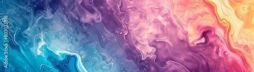 An abstract desktop wallpaper featuring a blend of neon teal, vivid violet, baby pink, and pale yellow. Emphasizes negative space and adheres to the rule of thirds. photo