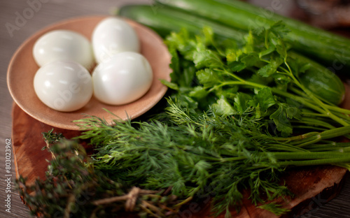 chicken eggs in the kitchen before cooking