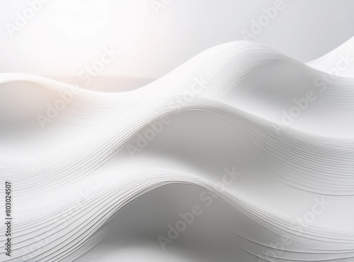 Minimal white graphic wallpaper with an abstract white wave background with sunlight.
