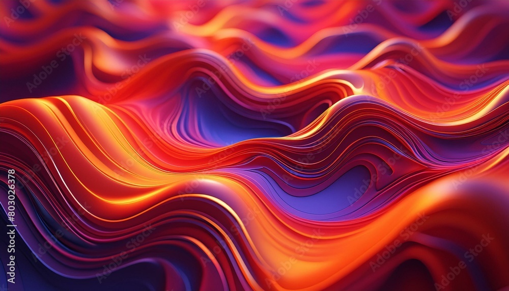  Heatmap-inspired design with flowing gradients from hot red to cool violet, representing