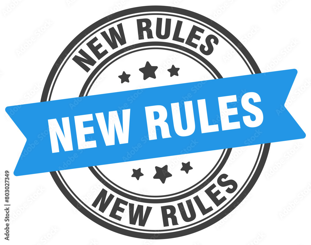 new rules stamp. new rules label on transparent background. round sign new rules stamp. new rules label on transparent background. round sign