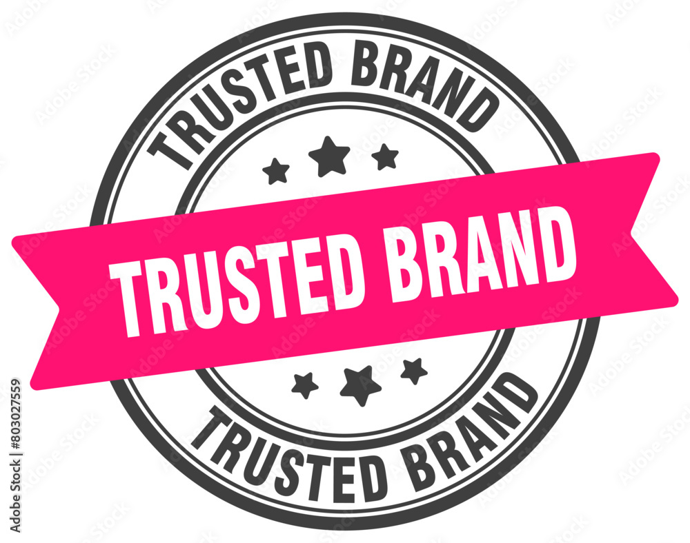 trusted brand stamp. trusted brand label on transparent background. round sign