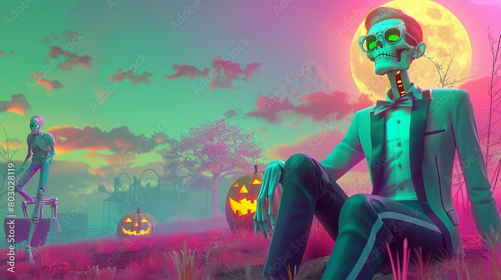 On a boring Halloween day, the ghouls gather around, sulking in their lack of frights , On a boring Halloween day, the ghouls gather around, sulking in their lack of frights ,