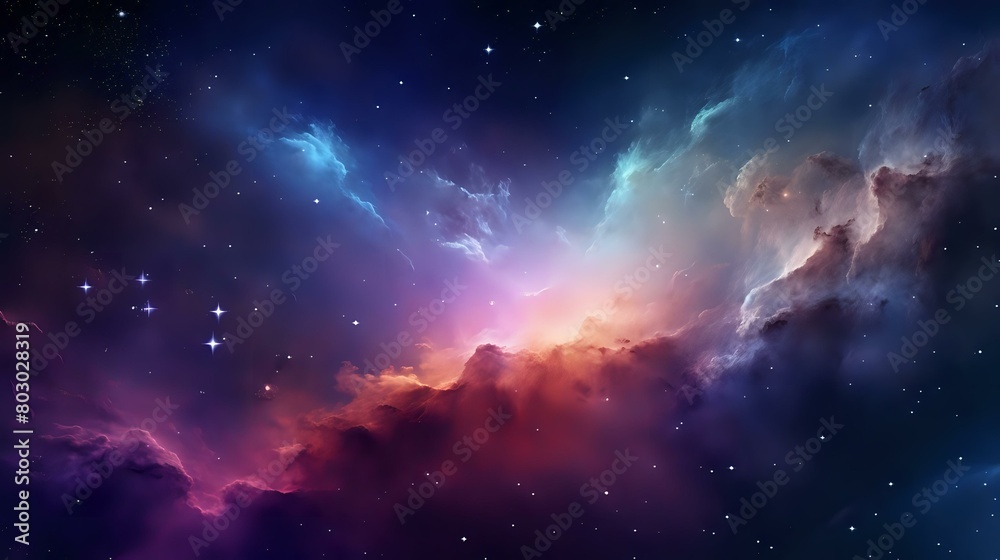 Starry Cosmos: Colorful Galaxy Cloud Nebula in Space Night Sky Starry Cosmos: Colorful Galaxy Cloud Nebula in Space Night Sky