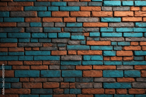 multicolor brick background wall blocks with copy space
