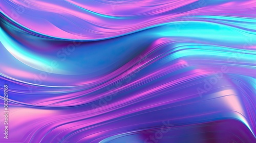 Bursting holographic background with shimmering waves of amethyst and turquoise