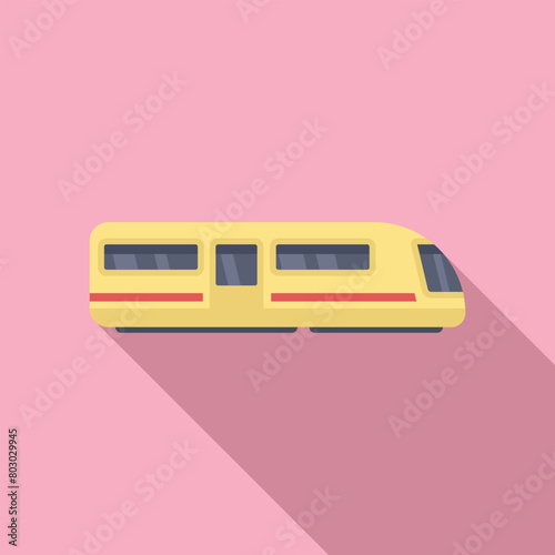 Express platform train icon flat vector. Fast metro move. Bullet classic