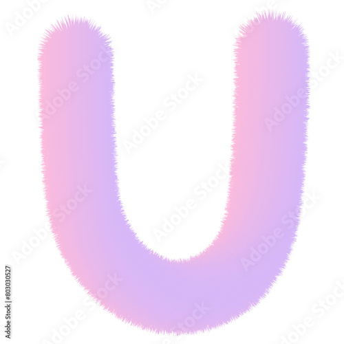 Pink and purple fuzzy letter