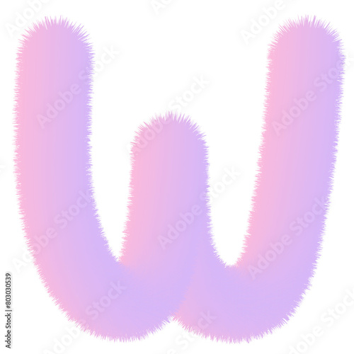 Pink and purple fuzzy letter