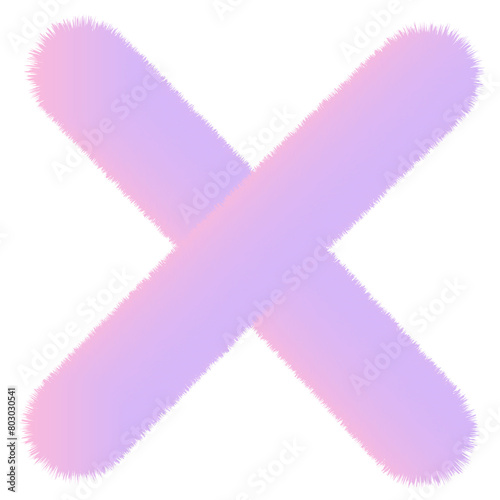 Pink and purple fuzzy letter