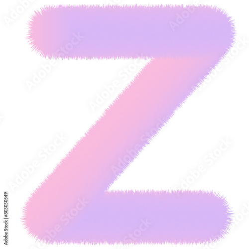 Pink and purple fuzzy letter