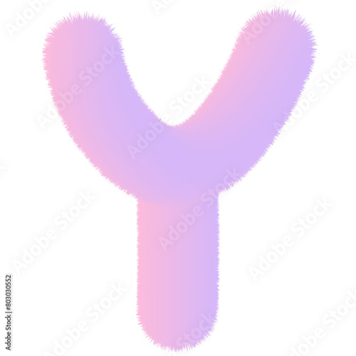 Pink and purple fuzzy letter