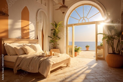 Romantic Ocean View Bedroom with Italian Beach Scene © João Queirós