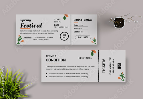 Spring Festival Event Ticket Design (ID: 803030904)
