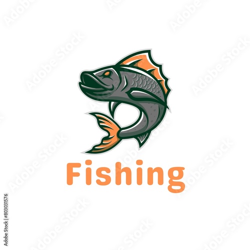 Fishing design of different color with different texts on white and black background. Texts are made with colors. These are logos for fishing skill.