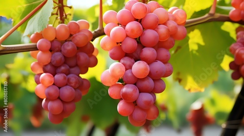 Fresh grapefruits on a tree branch set in a vibrant garden backdrop.