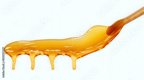 Isolated Honey Spoon: Dripping Sweetness, Transparent or White Background